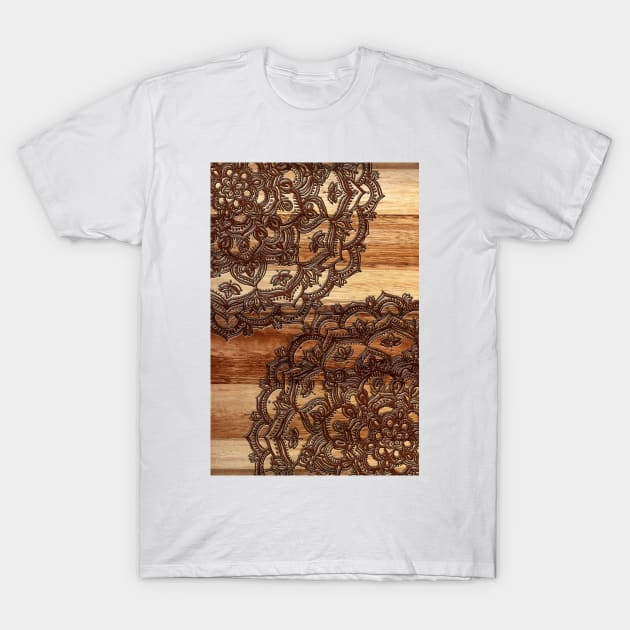 Burnt Wood Chocolate Doodle T-Shirt by micklyn